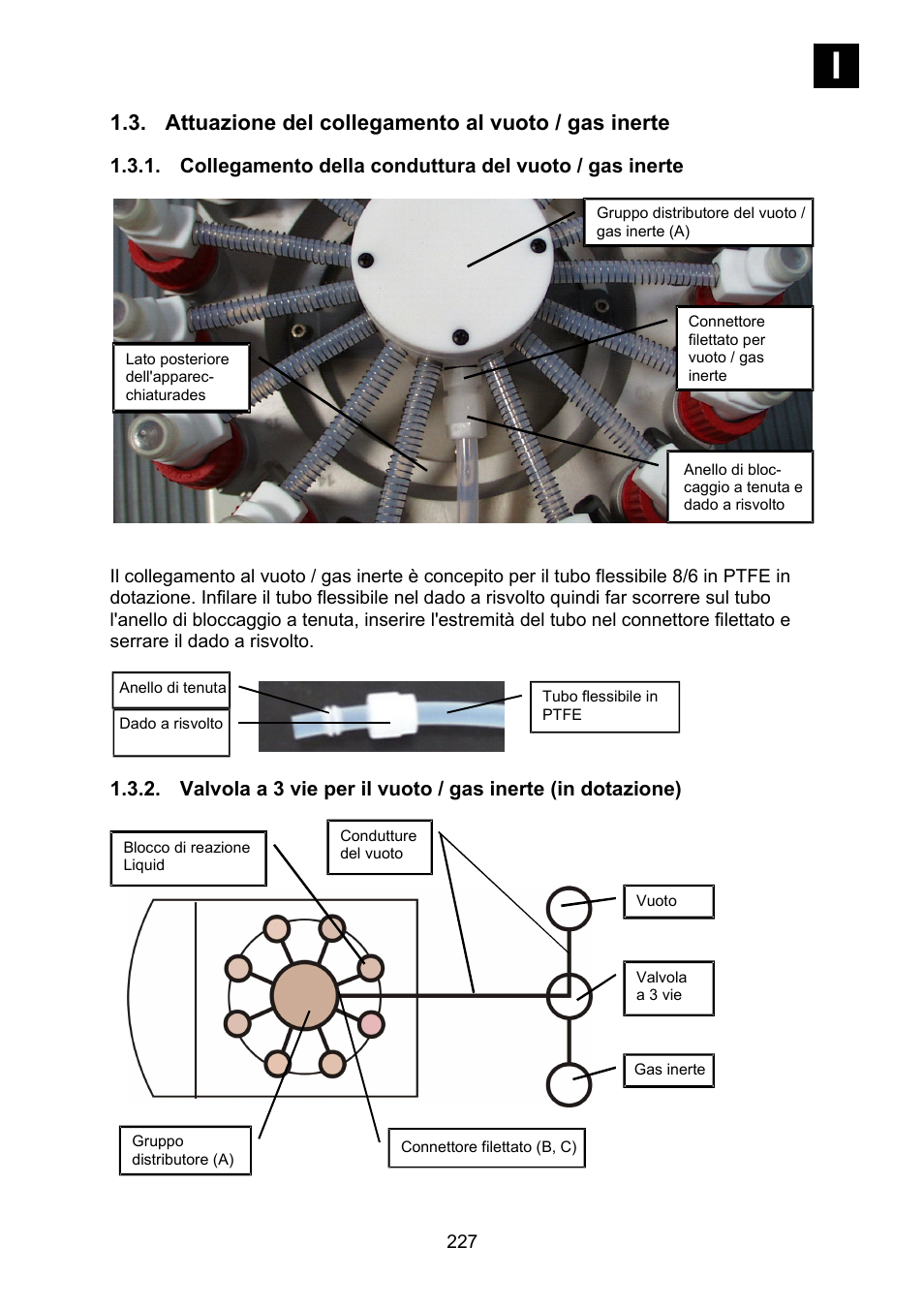 Attuazione del collegamento al vuoto / gas inerte | Heidolph Synthesis 1 User Manual | Page 227 / 268