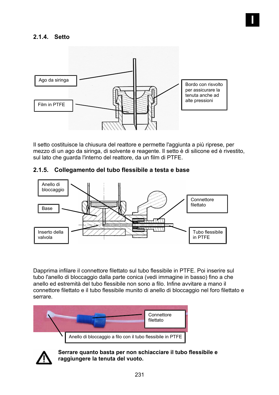 Setto, Collegamento del tubo flessibile a testa e base | Heidolph Synthesis 1 User Manual | Page 231 / 268