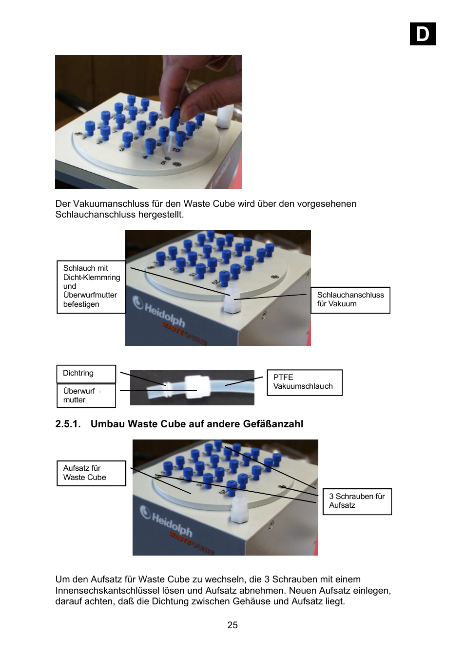 Umbau waste cube auf andere gefäßanzahl, Id i | Heidolph Synthesis 1 User Manual | Page 25 / 268