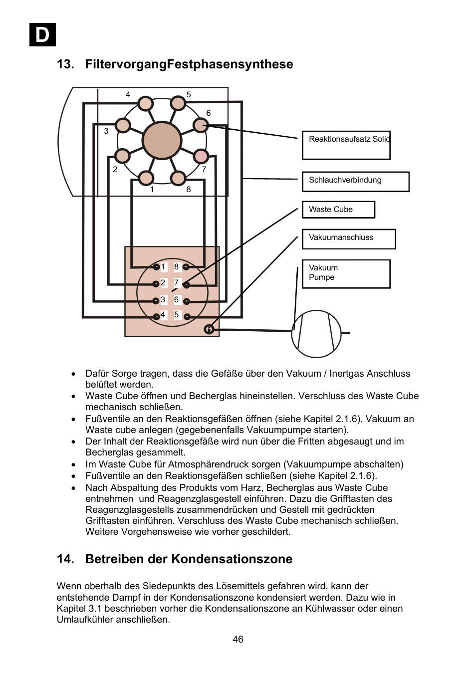 Filtervorgangfestphasensynthese, Betreiben der kondensationszone, Id i | Heidolph Synthesis 1 User Manual | Page 46 / 268