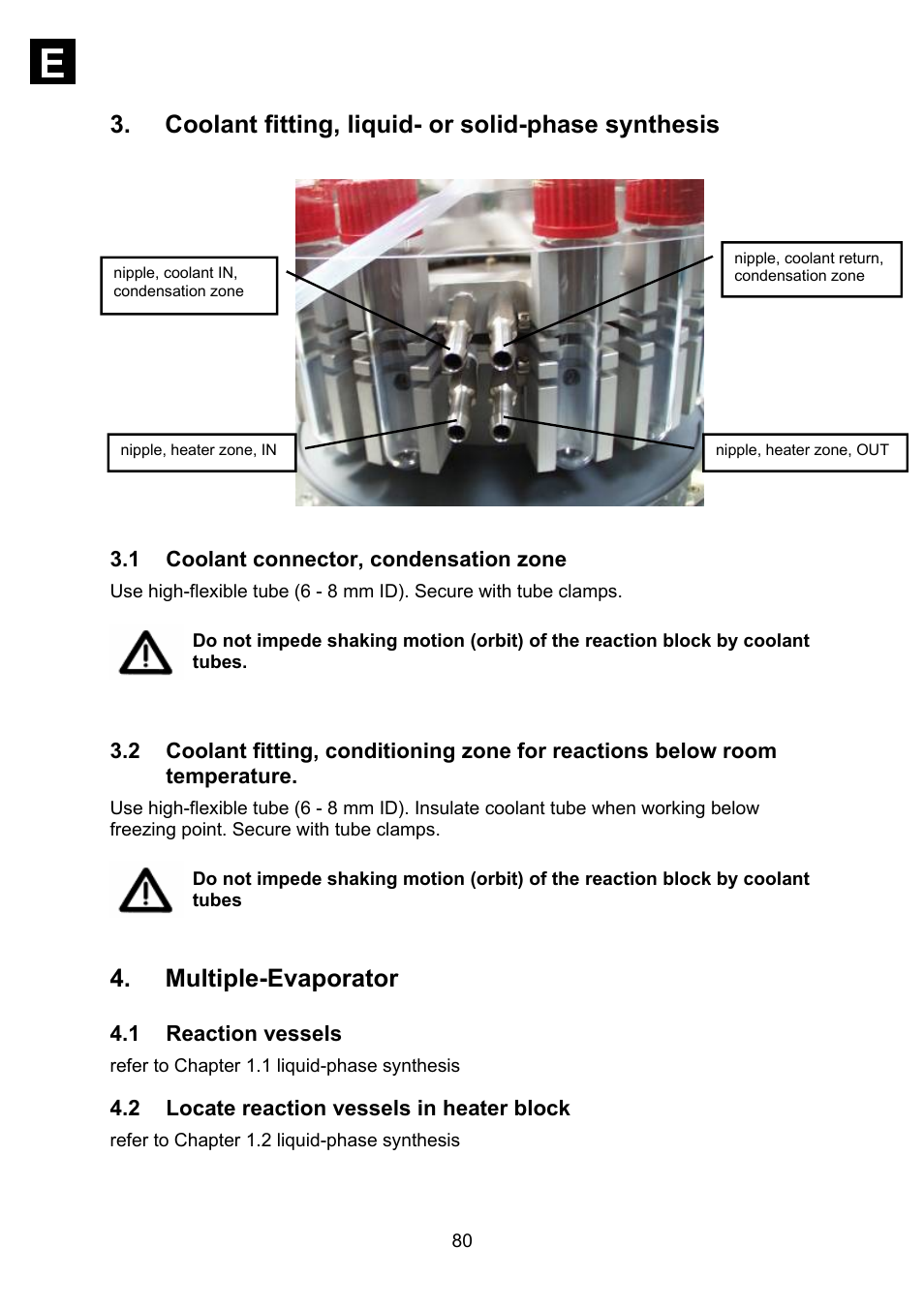 Coolant fitting, liquid- or solid-phase synthesis, Multiple-evaporator | Heidolph Synthesis 1 User Manual | Page 80 / 268