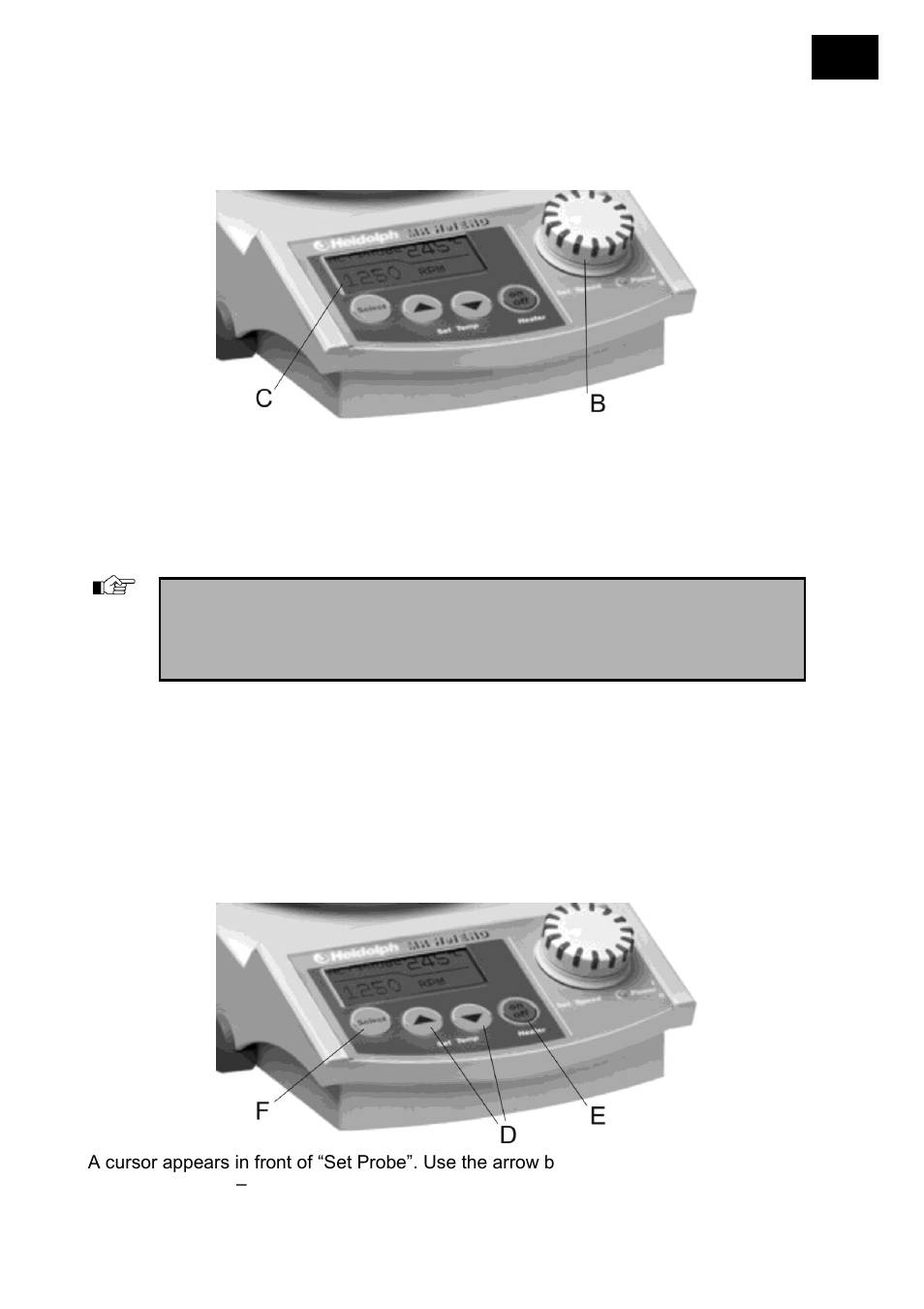 Setting the stirring speed, Heating with temperature sensor, Adjusting the set temperatures | Heidolph MR Hei-End User Manual | Page 35 / 124