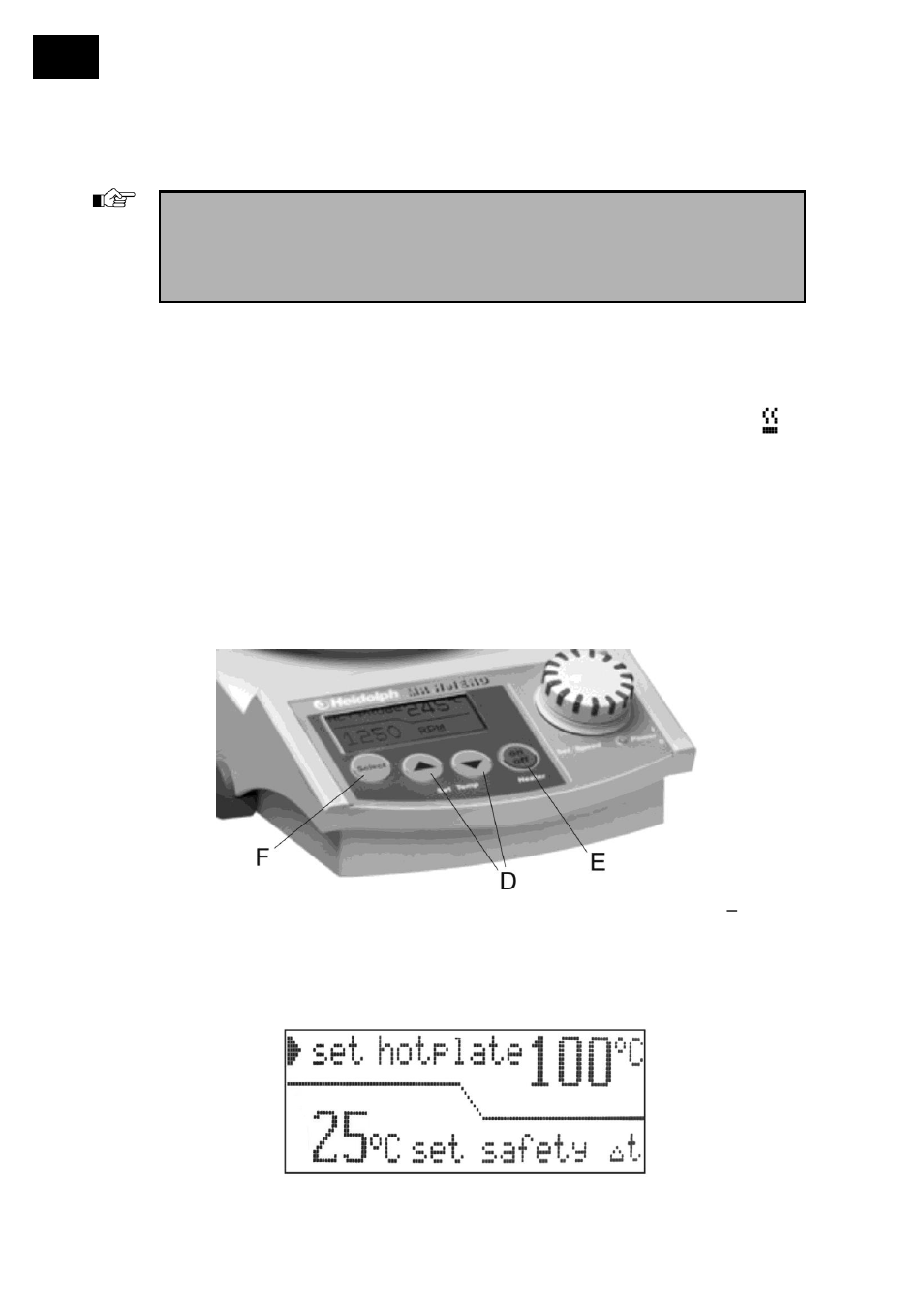 Thermostatisation sans sonde de température, Réglage de la température de la plaque chauffante | Heidolph MR Hei-End User Manual | Page 60 / 124