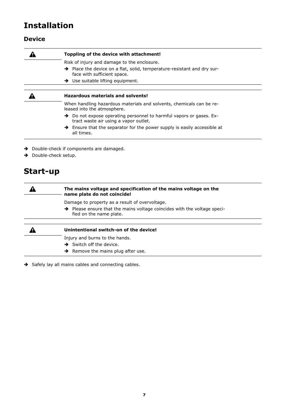 Installation, Start-up, Device | Heidolph MR Hei-Mix D User Manual | Page 15 / 24