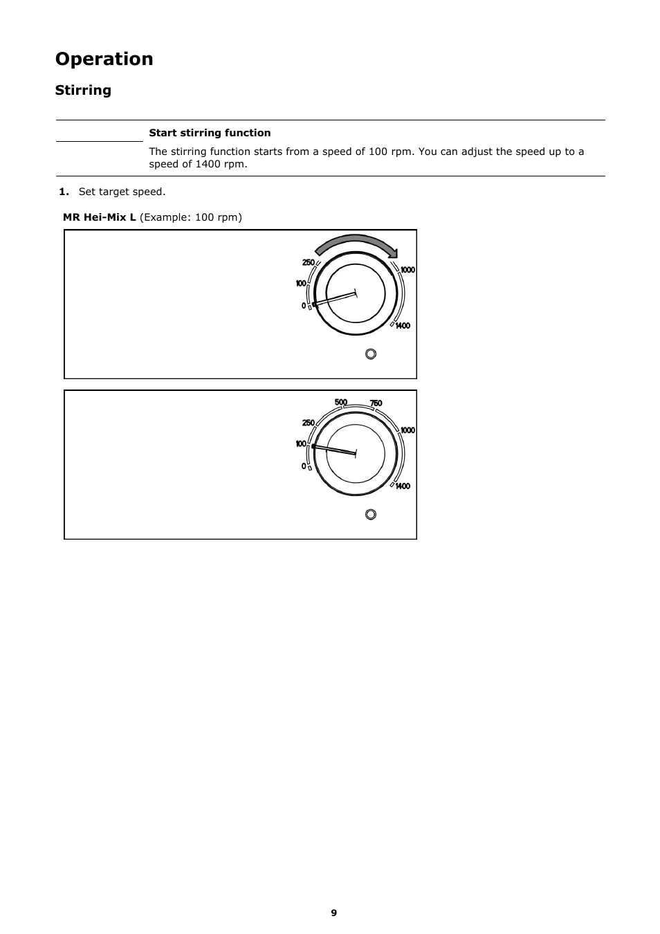 Operation, Stirring | Heidolph MR Hei-Mix D User Manual | Page 17 / 24