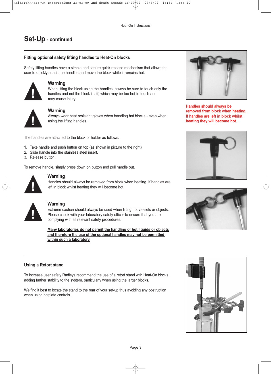 Set-up | Heidolph Heat-On User Manual | Page 10 / 13
