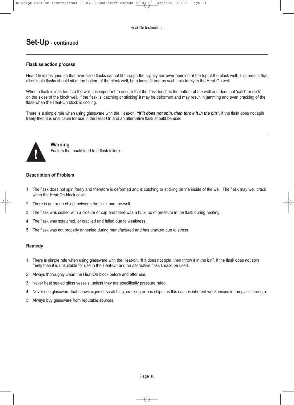 Set-up | Heidolph Heat-On User Manual | Page 11 / 13