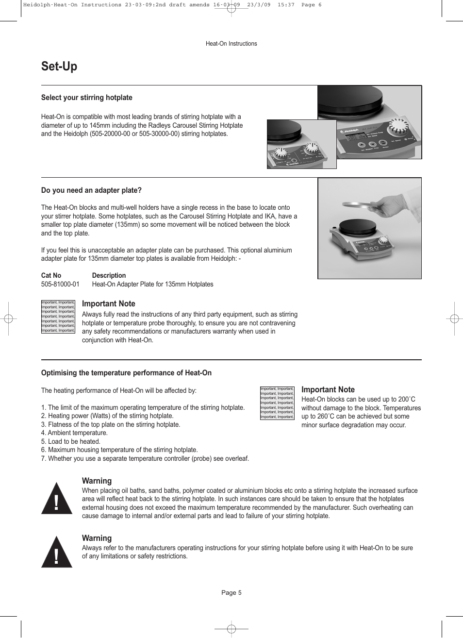 Set-up | Heidolph Heat-On User Manual | Page 6 / 13