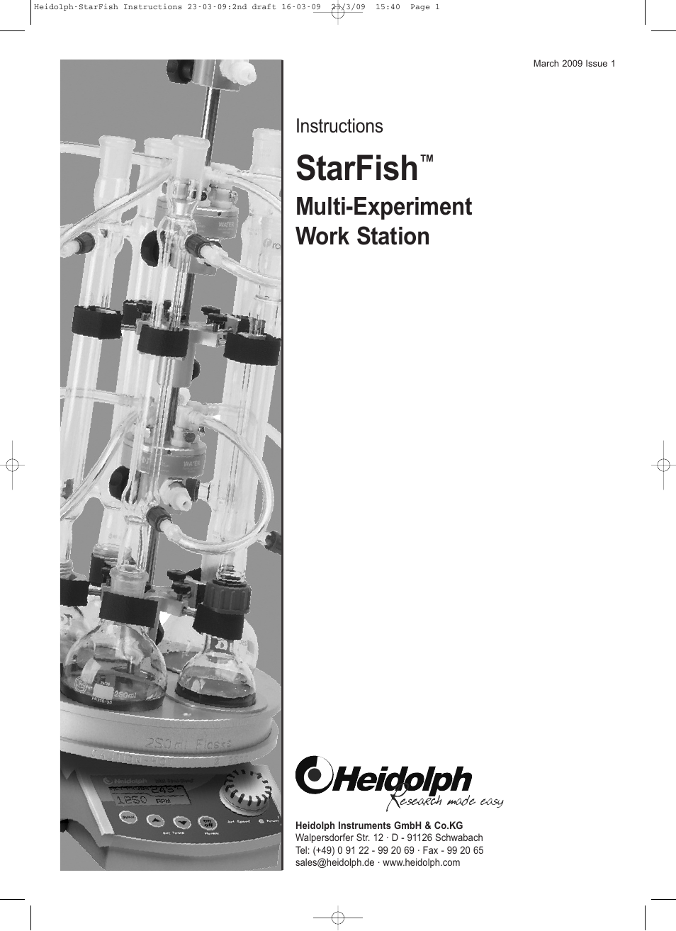 Heidolph StarFish Water & Gas/Vacuum Distribution Manifolds User Manual | 17 pages