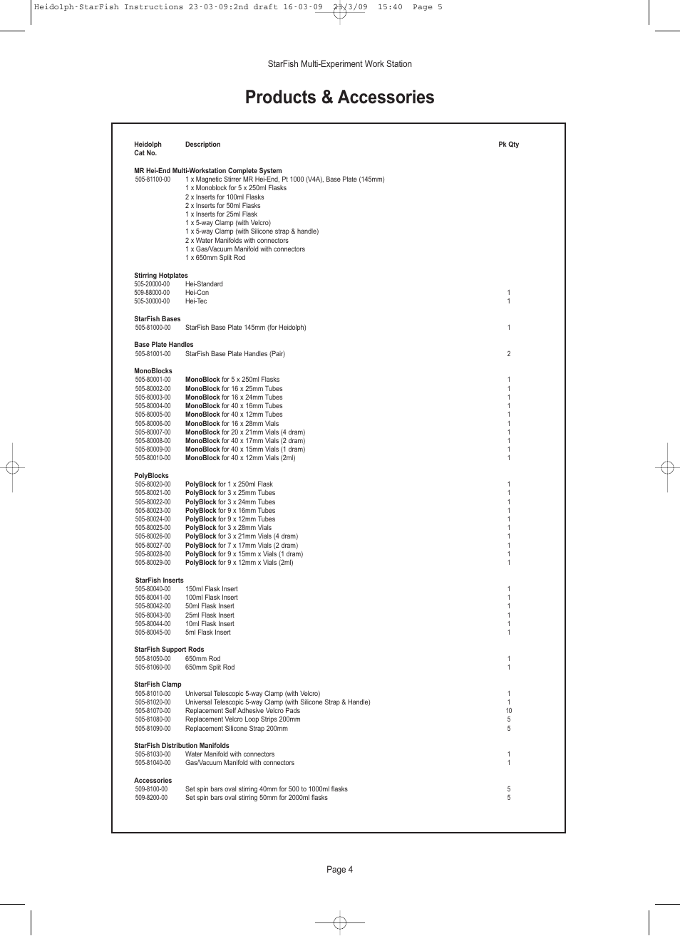 Products & accessories | Heidolph StarFish Water & Gas/Vacuum Distribution Manifolds User Manual | Page 5 / 17