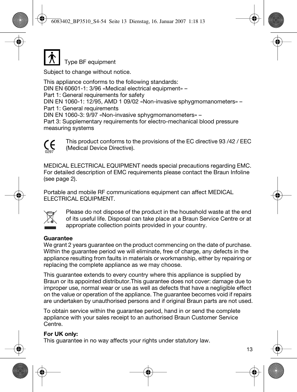 Braun BP3510 User Manual | Page 13 / 53