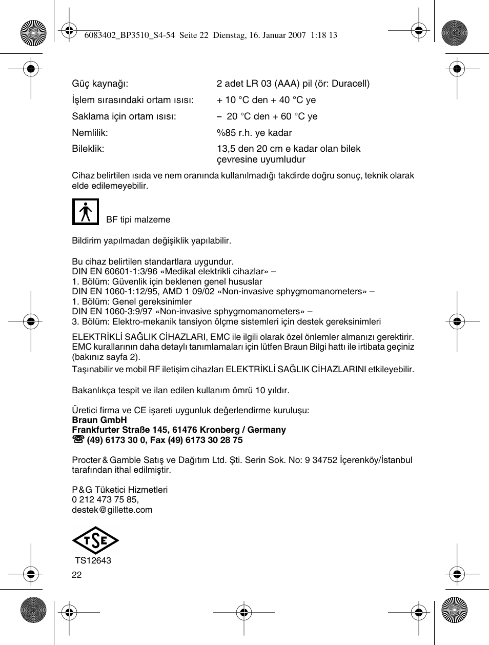 Braun BP3510 User Manual | Page 22 / 53