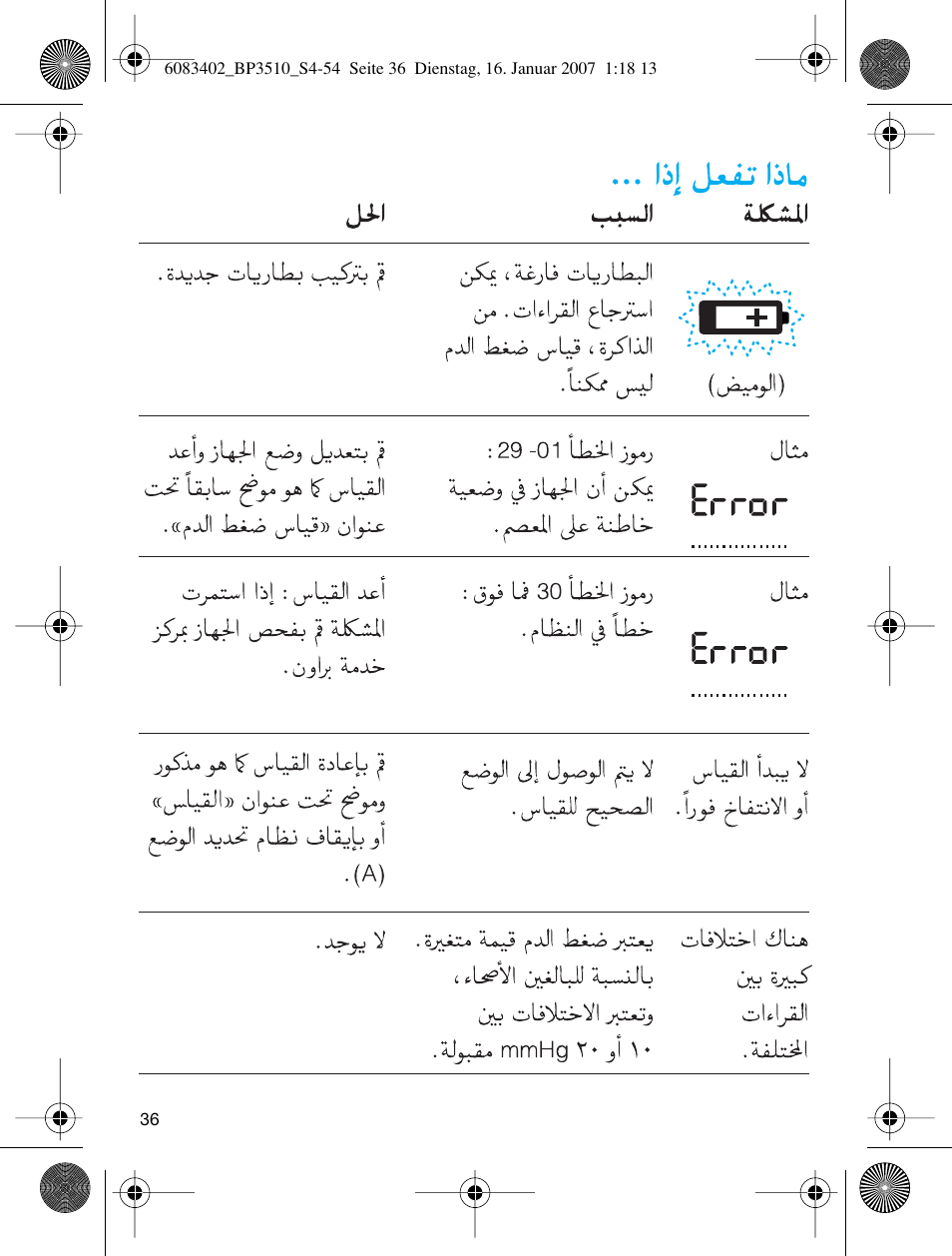 Braun BP3510 User Manual | Page 36 / 53