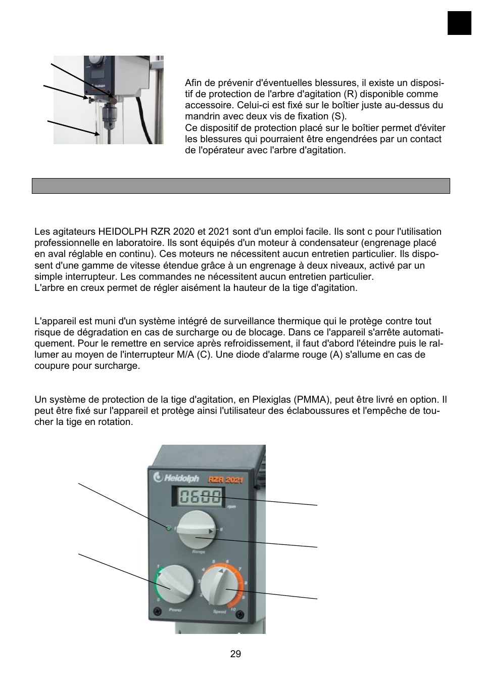 Utilisation et fonctionnement, Escription | Heidolph RZR 2041 User Manual | Page 29 / 58