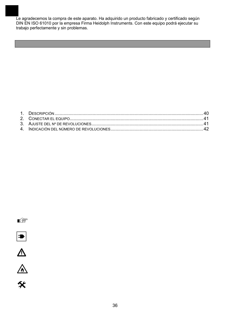 Español | Heidolph RZR 2041 User Manual | Page 36 / 58