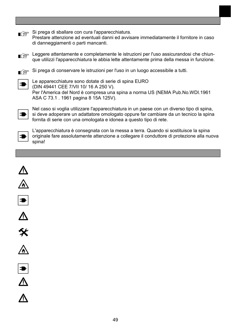 Avvertenze generali, Indicazioni di sicurezza | Heidolph RZR 2041 User Manual | Page 49 / 58