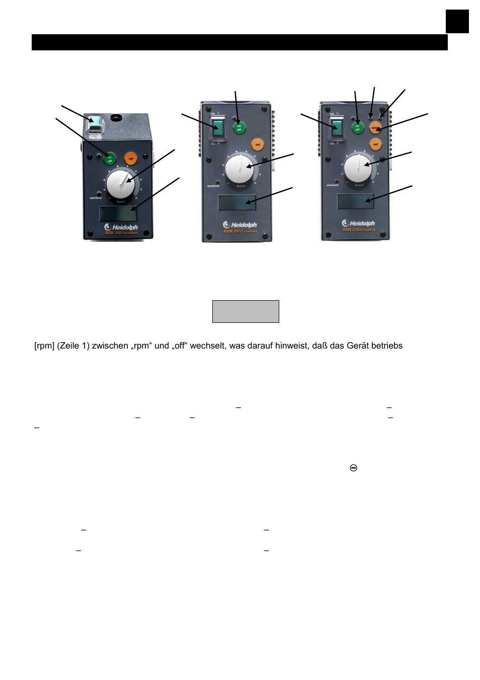 Bedienung und betrieb | Heidolph RZR 2102 control Z User Manual | Page 7 / 68