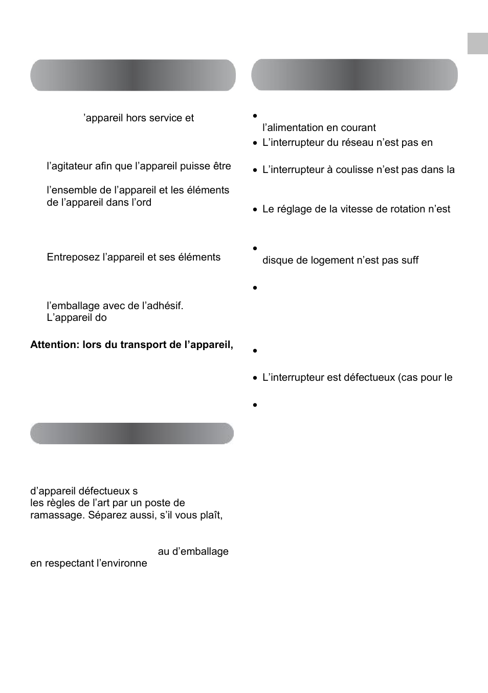 Démontage, transport et entreposage, Élimination, Dérangements et leur élimination | Heidolph REAX control User Manual | Page 25 / 44