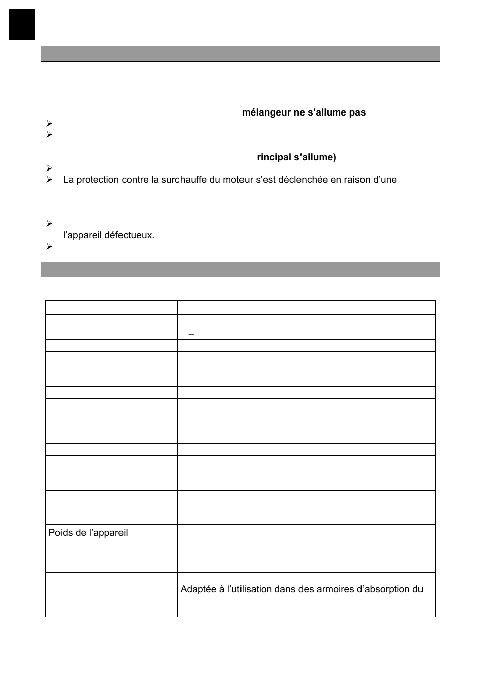 Disfonctionnement et remèdes, Caracteristiques techniques | Heidolph REAX 20 User Manual | Page 30 / 54