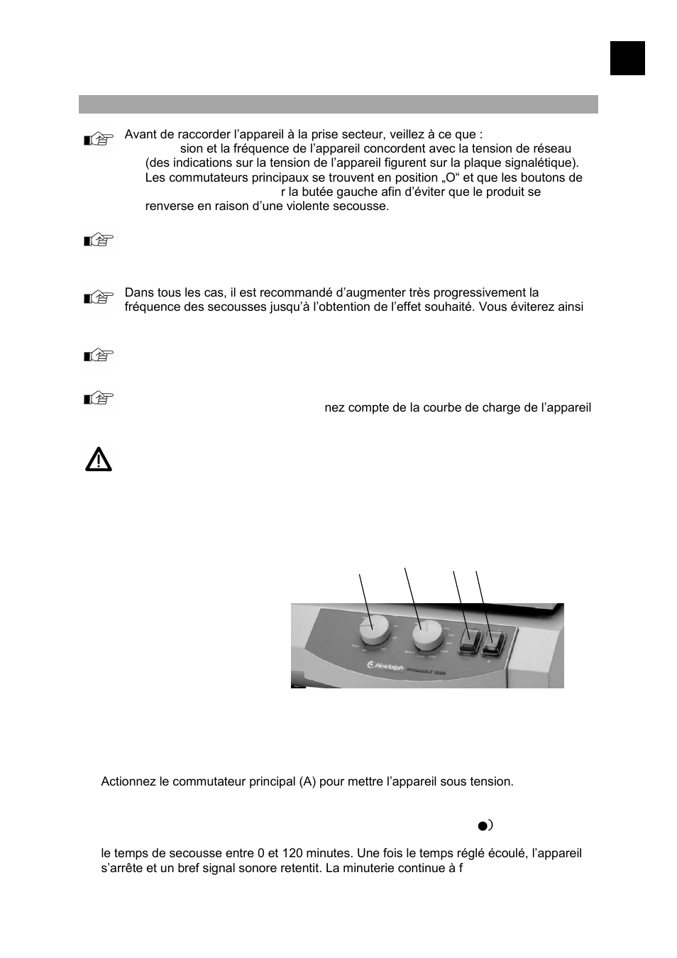 If i, Utilisation et fonctionnement | Heidolph POLYMAX 1040 User Manual | Page 33 / 68