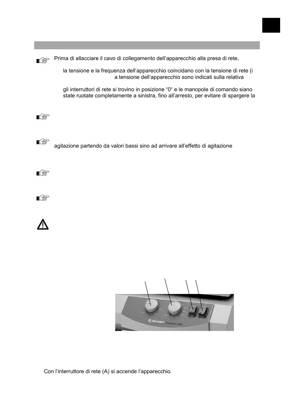 Ii i ii, Comando ed esercizio | Heidolph POLYMAX 1040 User Manual | Page 59 / 68
