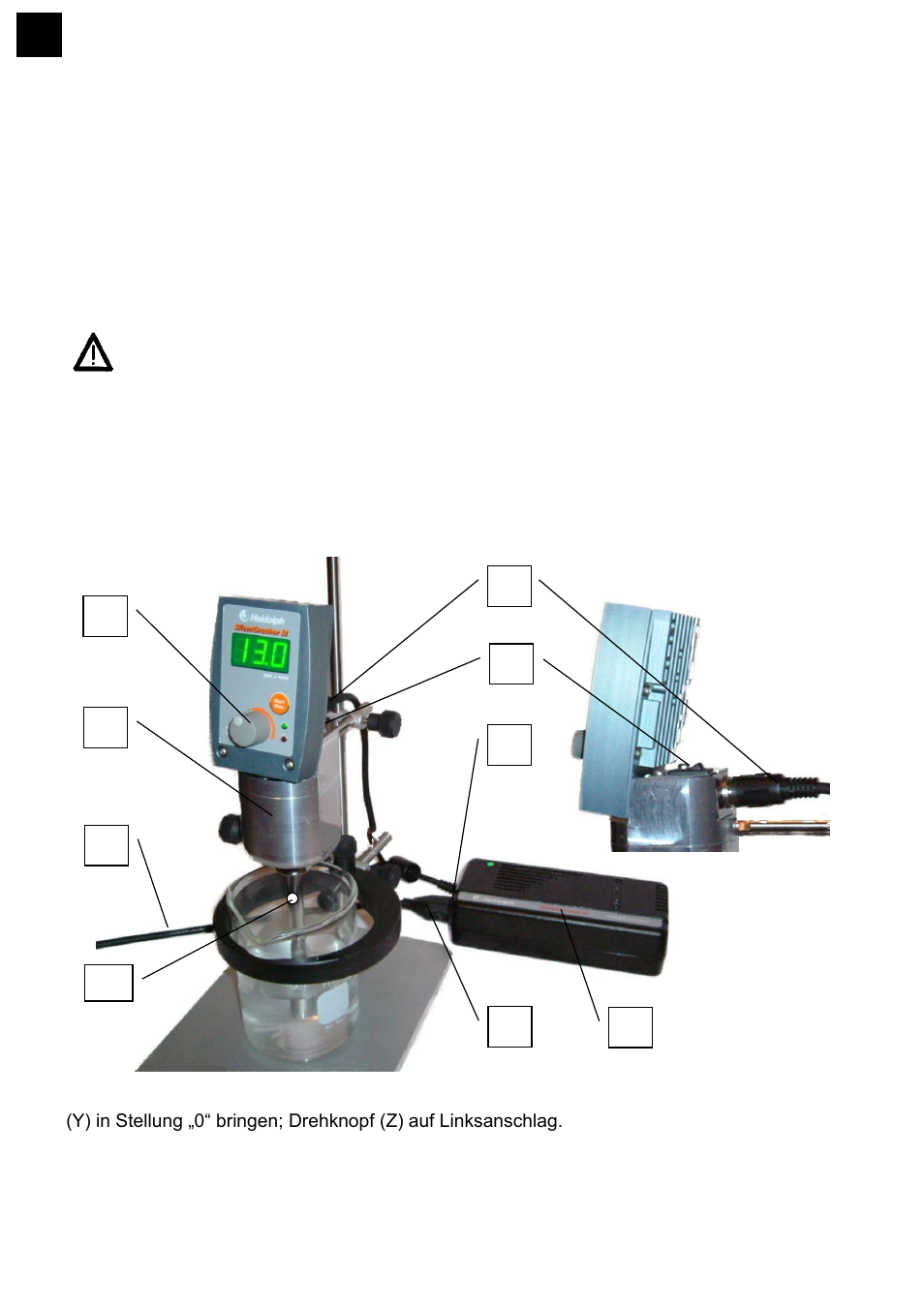 Ositionieren des, Ispergierwerkzeuges in der, Lüssigkeit | Rbeiten unter, Ruck oder, Akuum mit gedichteten, Ispergierwerkzeugen, Ower, Upply, Etzgerät | Heidolph SilentCrusher M User Manual | Page 10 / 146