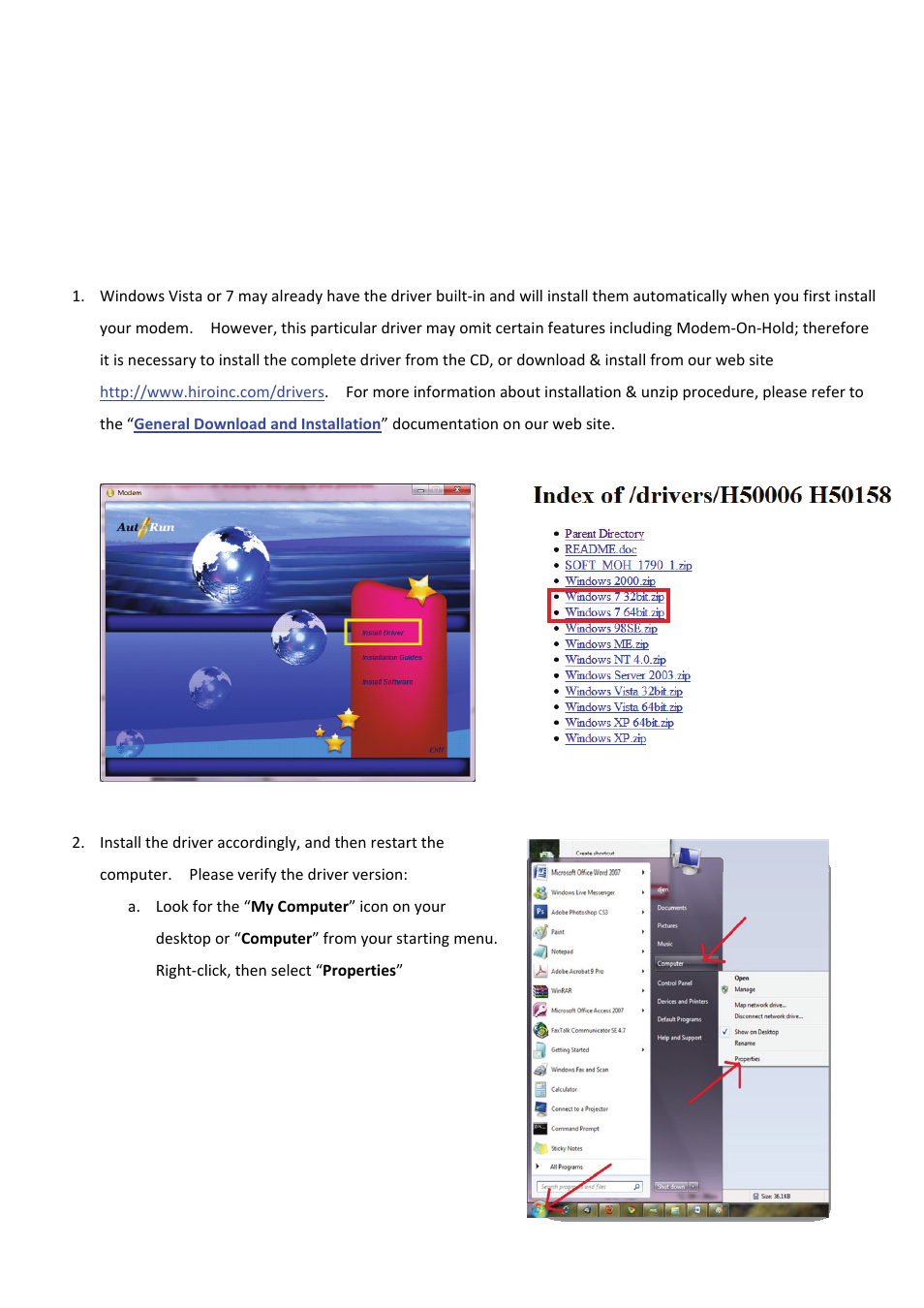 How to setup modem-on-hold | HiRO H50158 V92 56K User Manual | Page 7 / 20