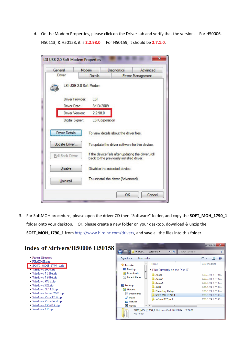 HiRO H50158 V92 56K User Manual | Page 9 / 20