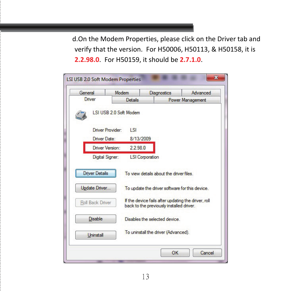 HiRO H50113 V92 56K User Manual | Page 14 / 36
