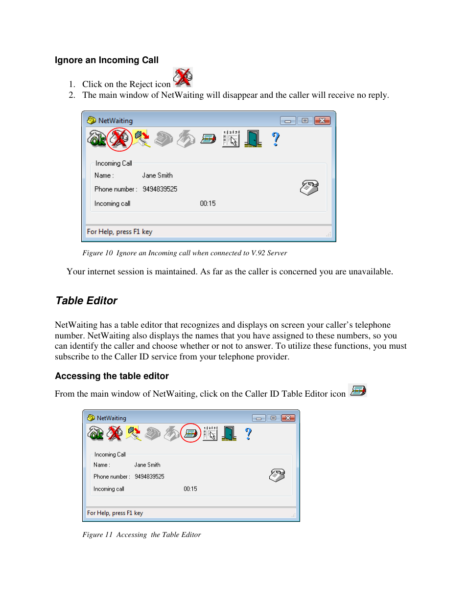 Table editor | HiRO H50198 V92 56K User Manual | Page 6 / 7