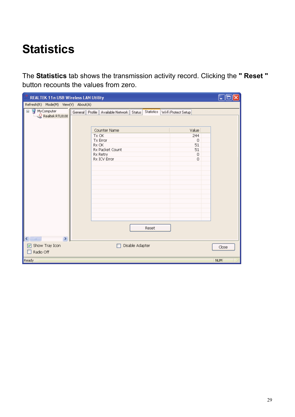 Statistics | HiRO H50194 User Manual | Page 29 / 41