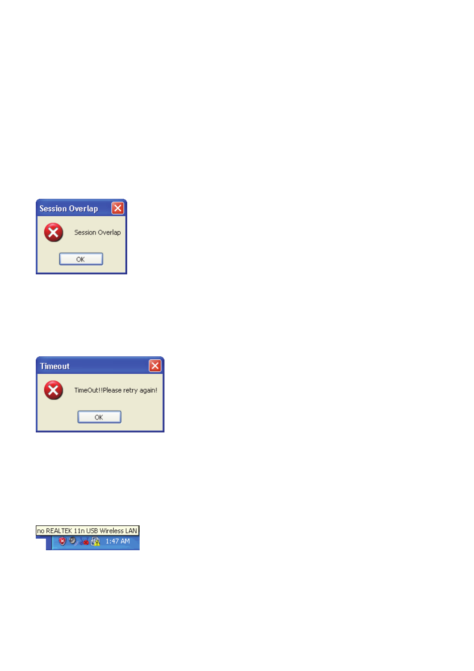 Troubleshooting, Session overlap, Timeout | No realtek 11n usb wireless lan | HiRO H50191 User Manual | Page 45 / 46