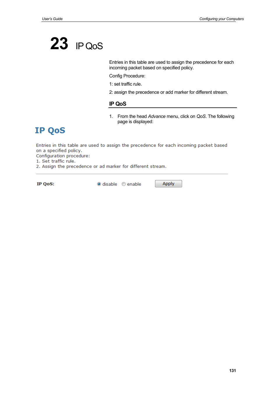 Ip qos | HiRO H50212 User Manual | Page 131 / 211