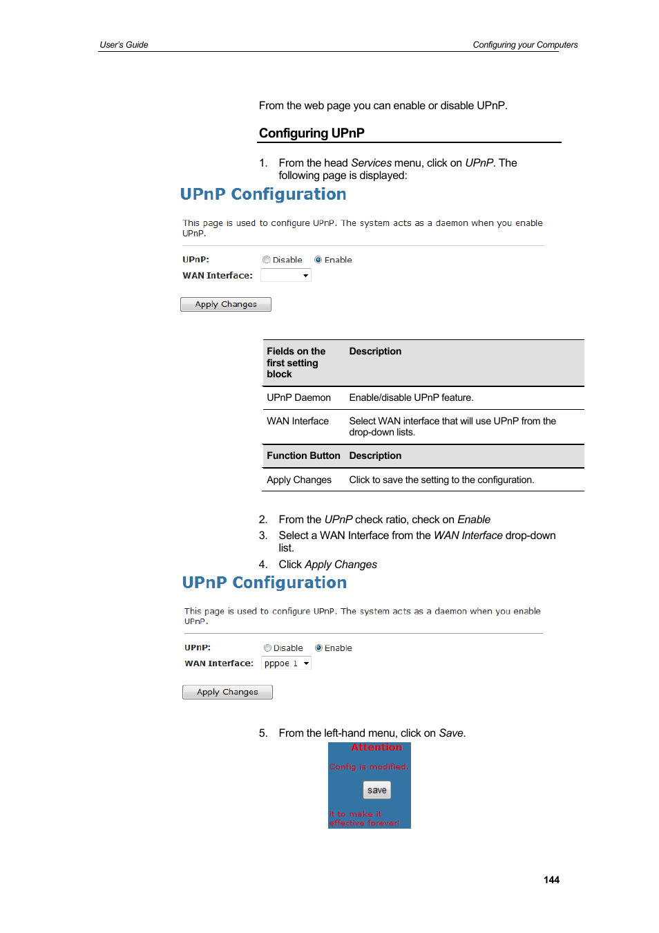 Configuring upnp | HiRO H50212 User Manual | Page 144 / 211