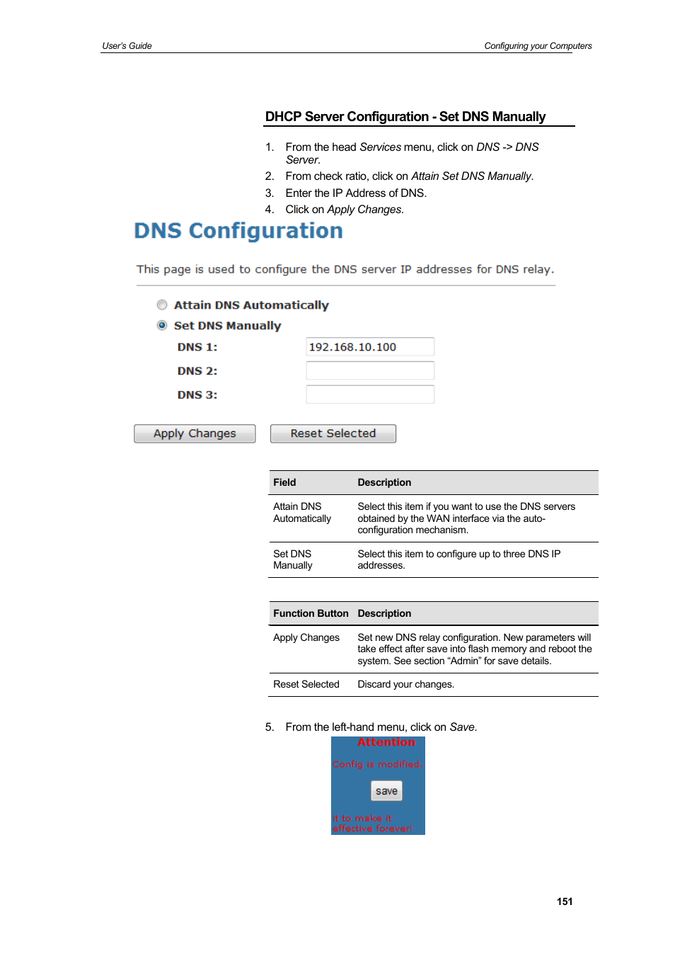 Dhcp server configuration - set dns manually | HiRO H50212 User Manual | Page 151 / 211