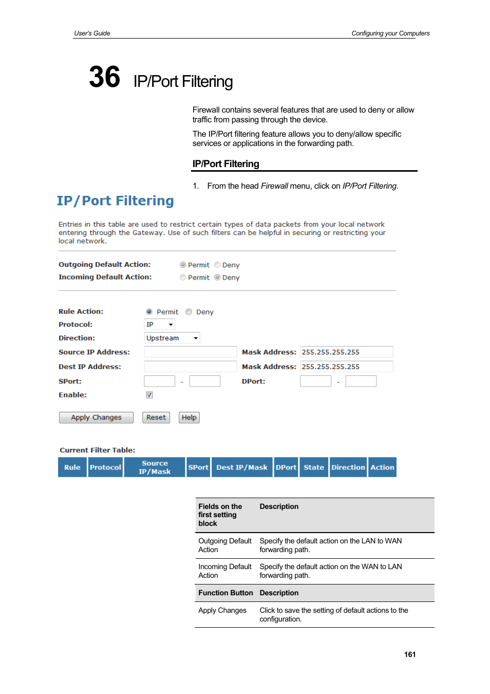 Ip/port filtering | HiRO H50212 User Manual | Page 161 / 211