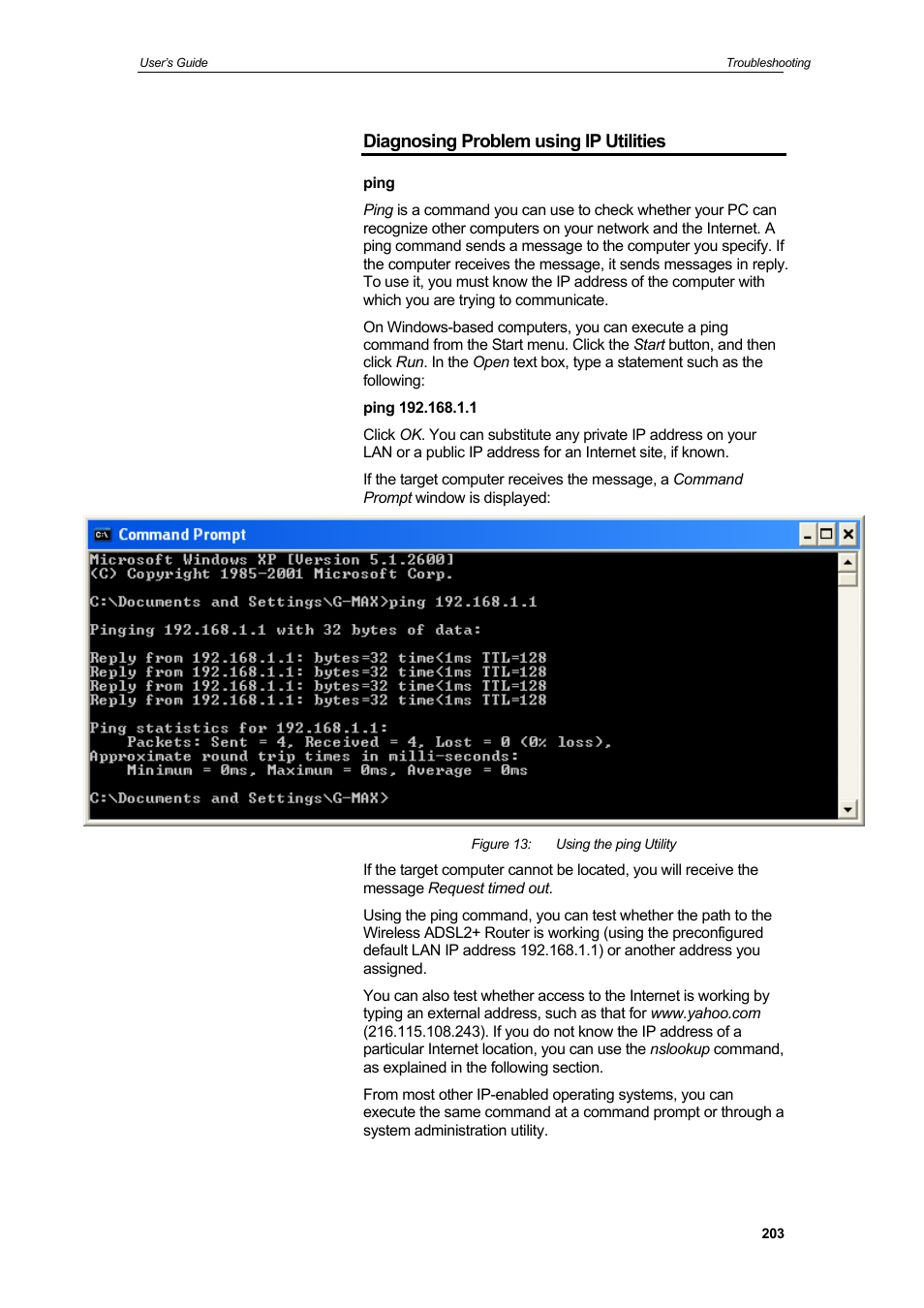 Diagnosing problem using ip utilities | HiRO H50212 User Manual | Page 203 / 211