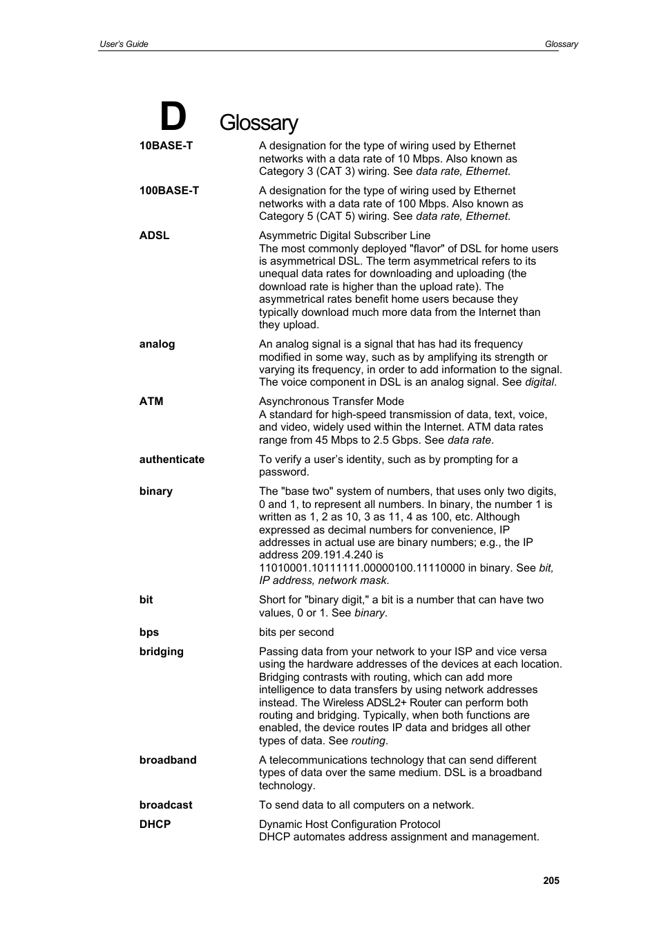 Glossary | HiRO H50212 User Manual | Page 205 / 211