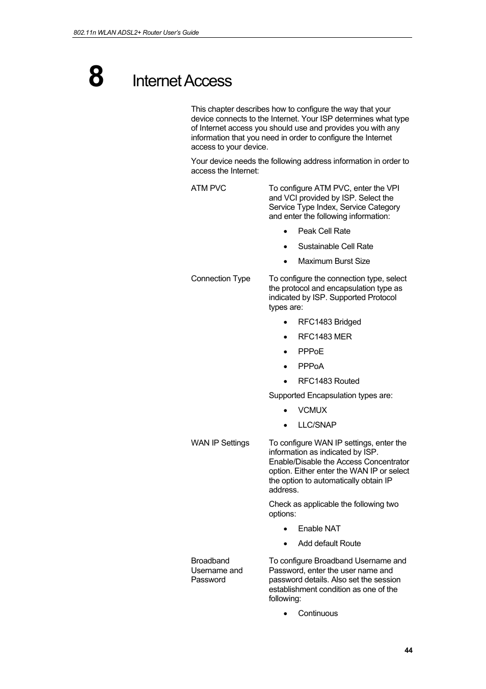 Internet access | HiRO H50212 User Manual | Page 44 / 211