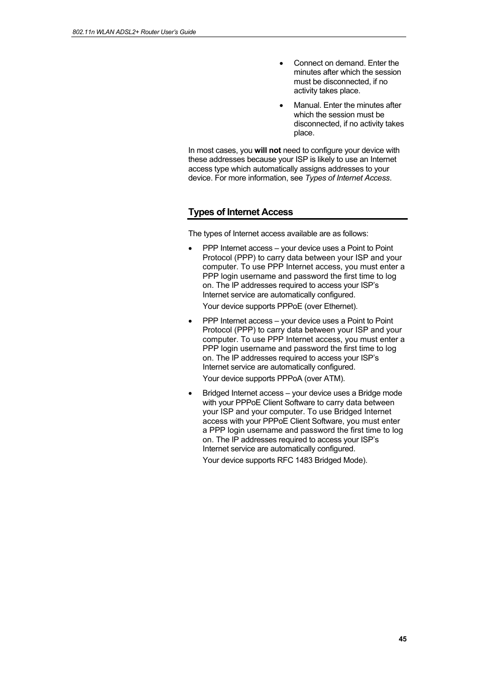 Types of internet access | HiRO H50212 User Manual | Page 45 / 211