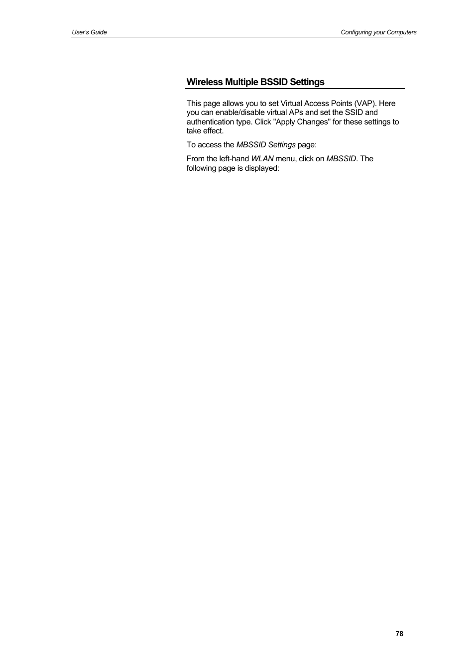 Wireless multiple bssid settings | HiRO H50212 User Manual | Page 78 / 211