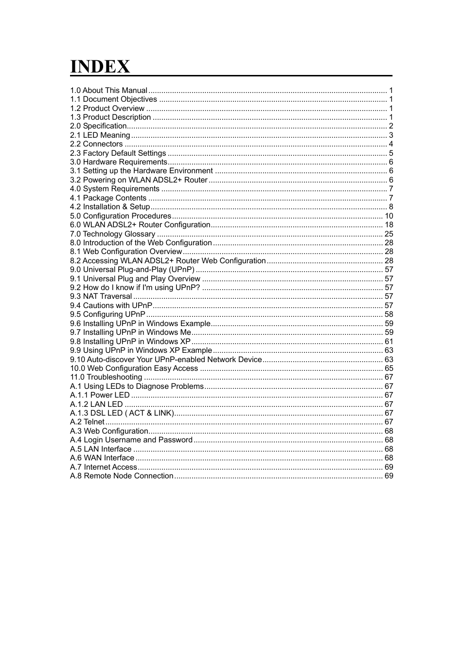 Index | HiRO H50188 User Manual | Page 2 / 71