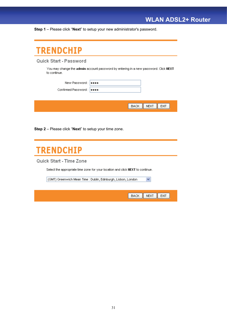 Wlan adsl2+ router | HiRO H50188 User Manual | Page 33 / 71