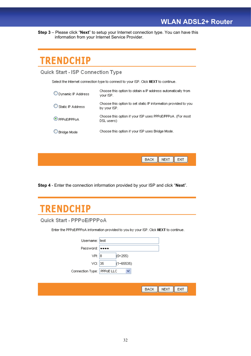 Wlan adsl2+ router | HiRO H50188 User Manual | Page 34 / 71