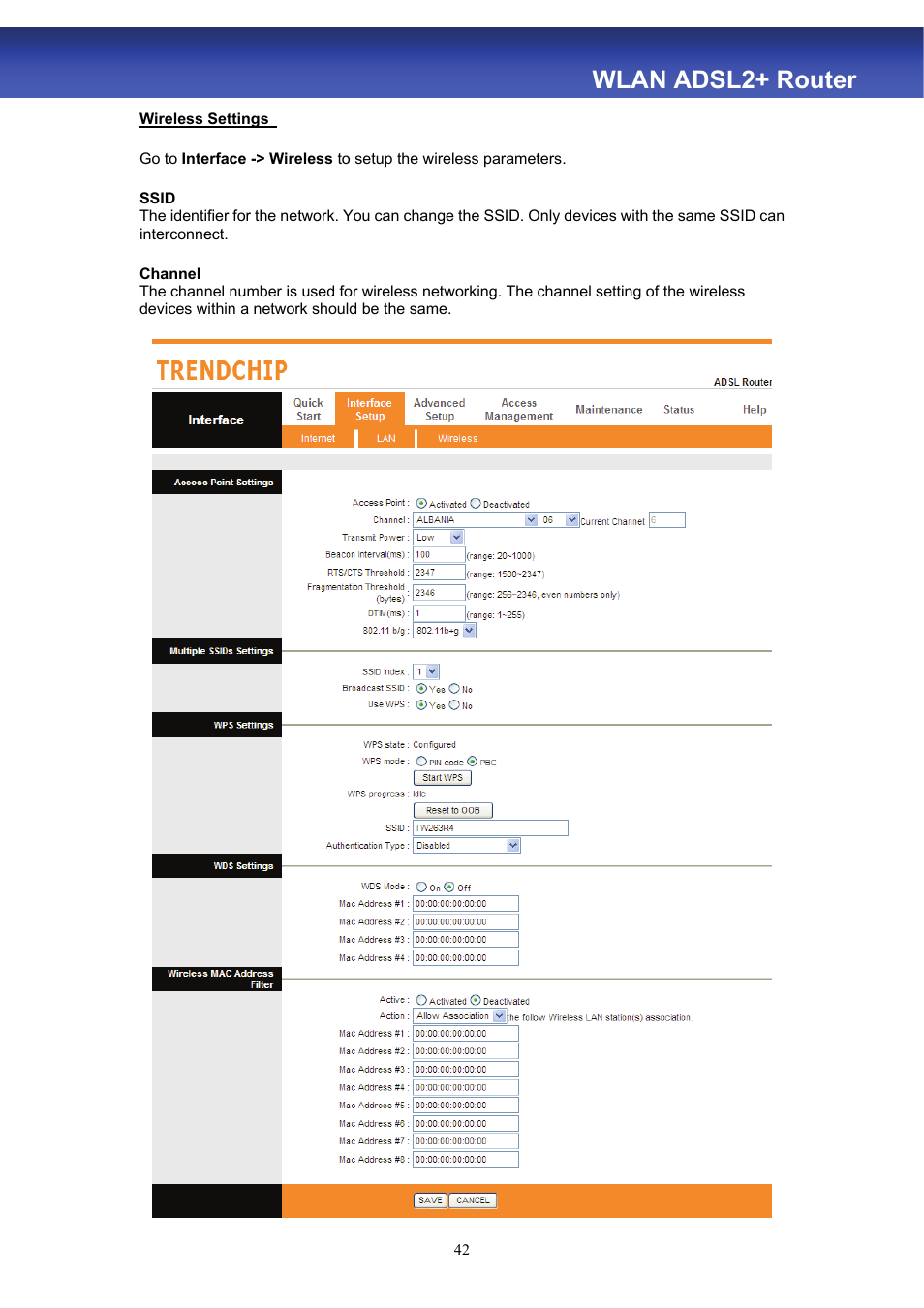 Wlan adsl2+ router | HiRO H50188 User Manual | Page 44 / 71