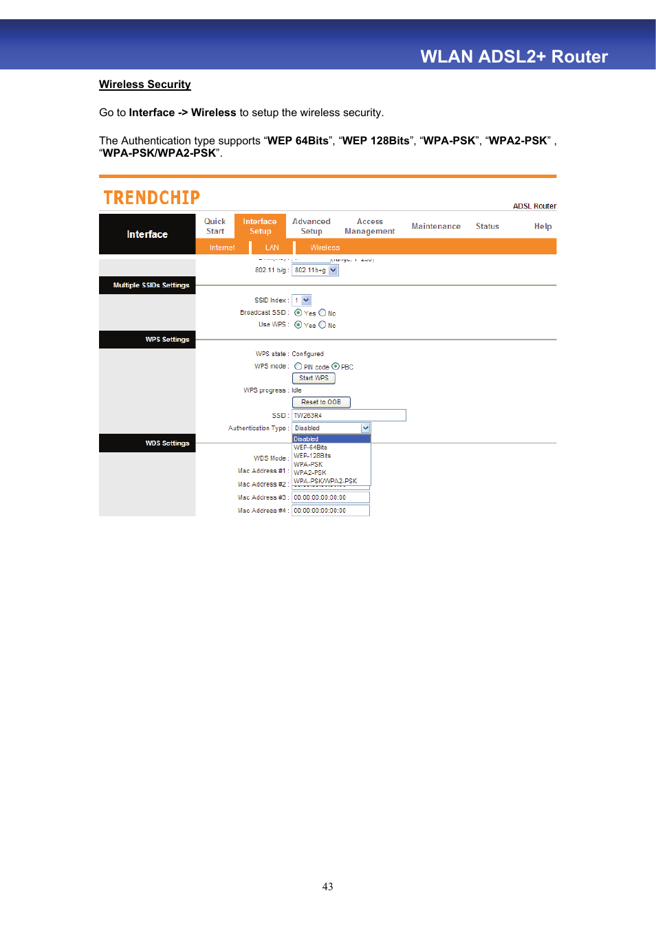 Wlan adsl2+ router | HiRO H50188 User Manual | Page 45 / 71