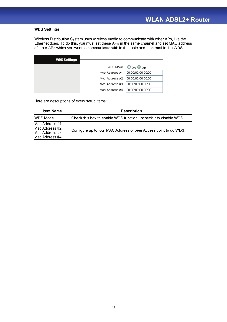 Wlan adsl2+ router | HiRO H50188 User Manual | Page 47 / 71