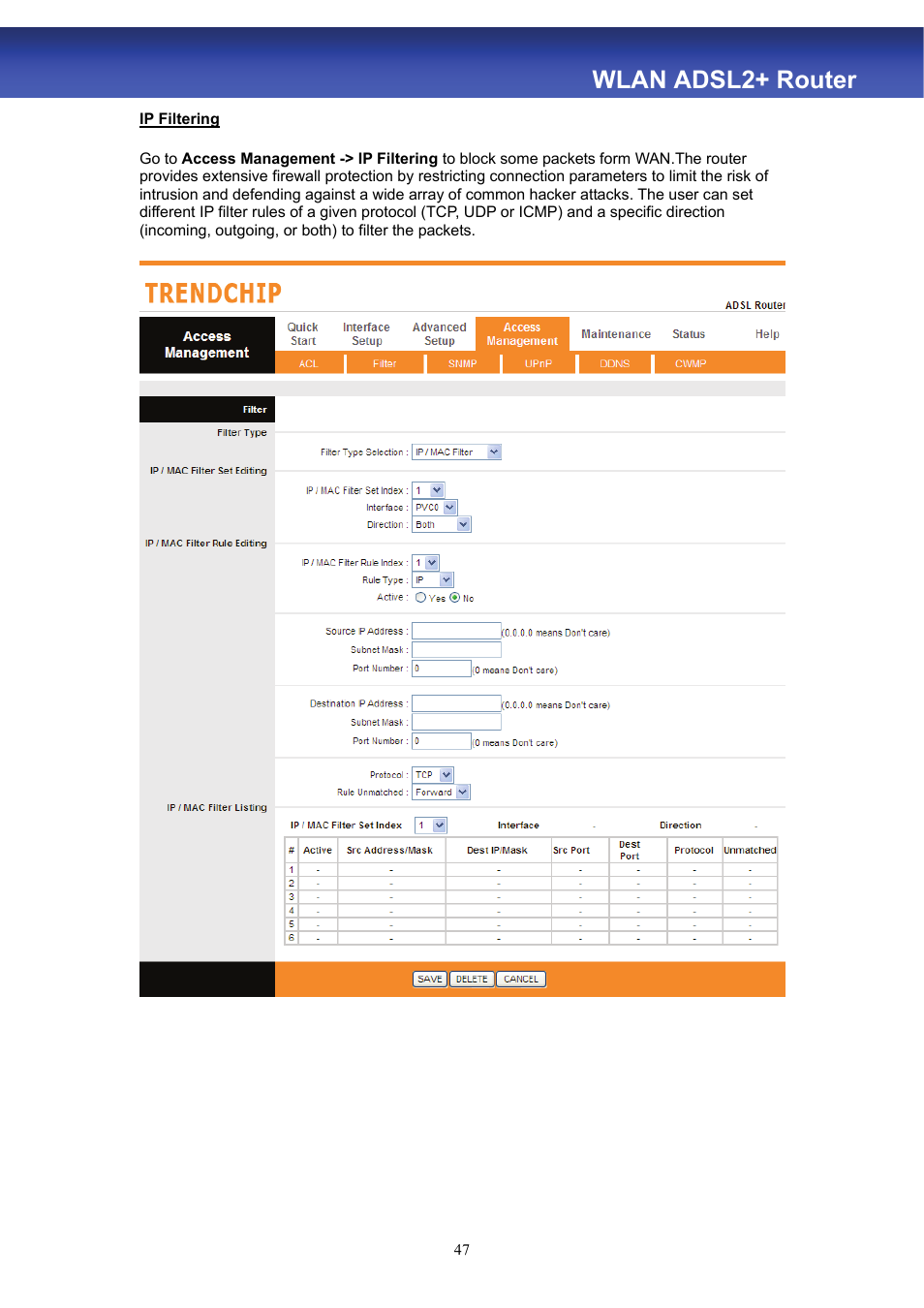 Wlan adsl2+ router | HiRO H50188 User Manual | Page 49 / 71