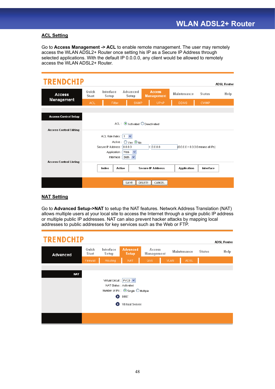 Wlan adsl2+ router | HiRO H50188 User Manual | Page 50 / 71
