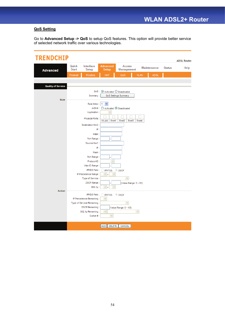 Wlan adsl2+ router | HiRO H50188 User Manual | Page 56 / 71